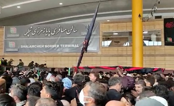 ازدحام در پایانه مرزی شلمچه