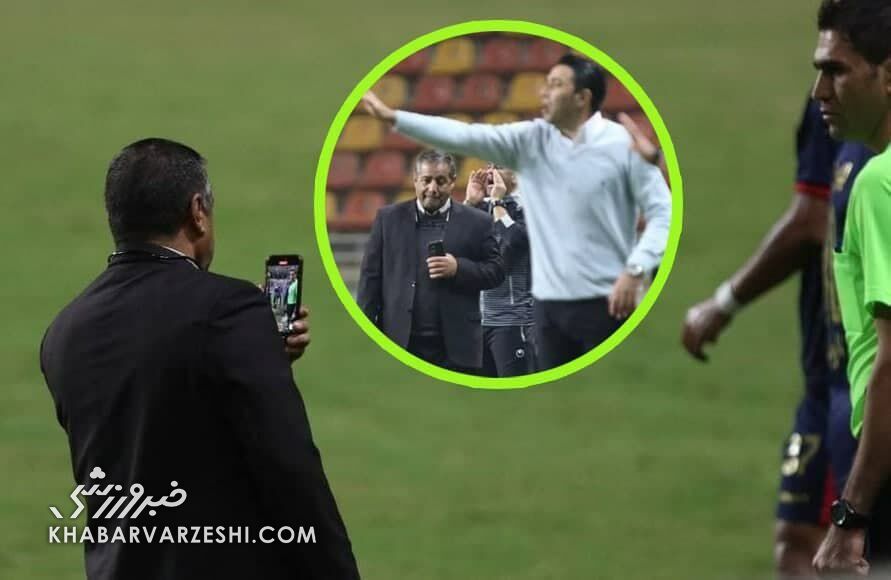 فیلمبرداری مخفیانه از نیمکت&zwnj;&lrm;ها توسط ناظر بازی +تصاویر