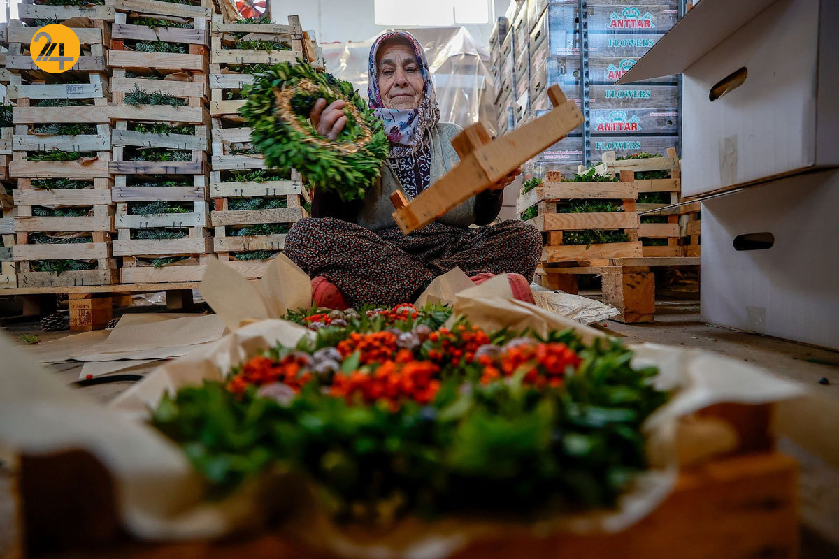 صادرات تاج‌های گل کریسمس از آنتالیا