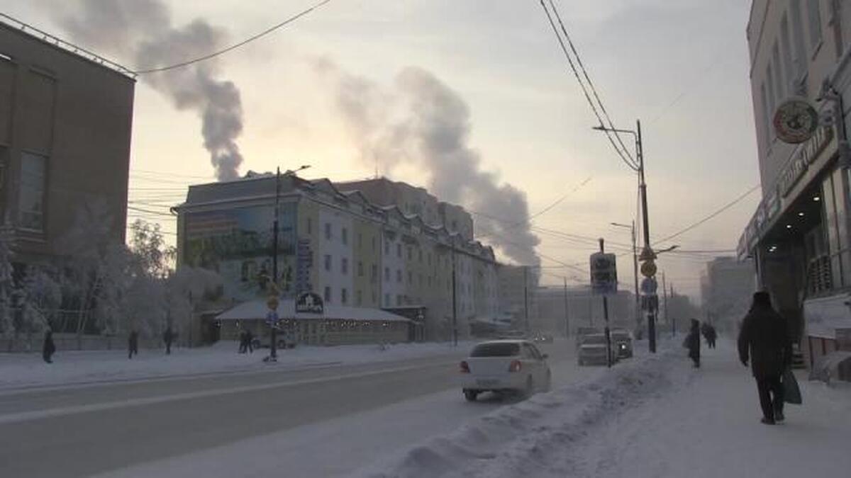 دمای منفی ۶۵ درجه در شهر روسیه +فیلم