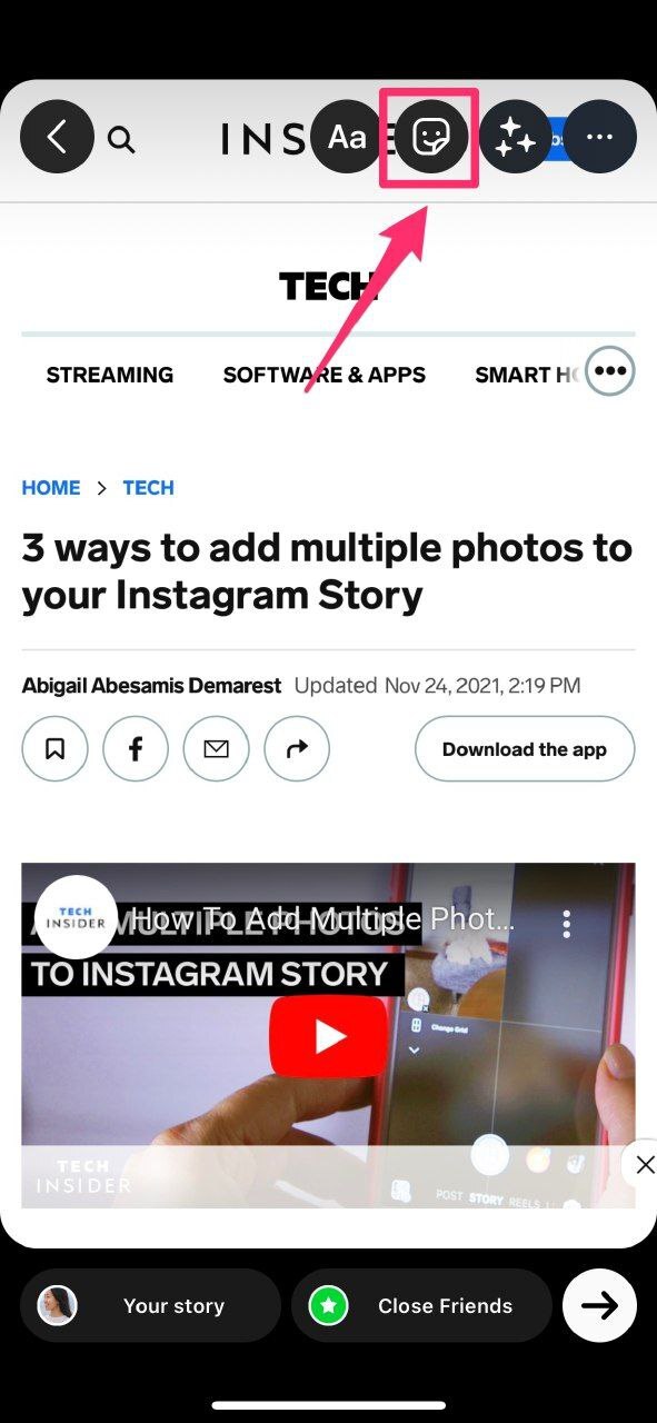 اضافه کردن لینک به استوری اینستاگرام