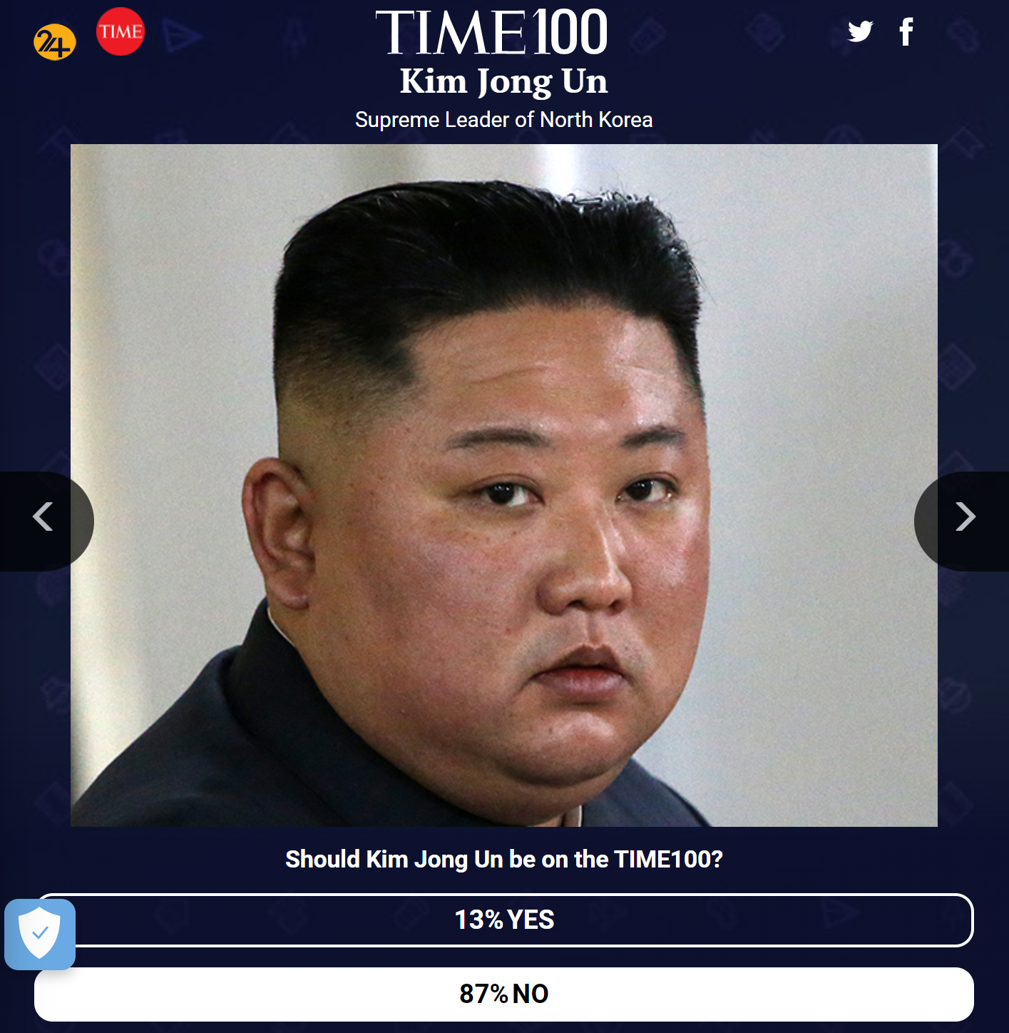 رهبر ایران در فهرست نظرسنجی صد چهره برتر سال مجله تایم