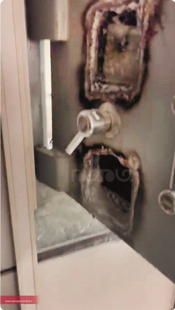 اولین تصاویر از محل سرقت صندوق امانات بانک ملی اولین تصاویر از محل سرقت صندوق امانات بانک ملی