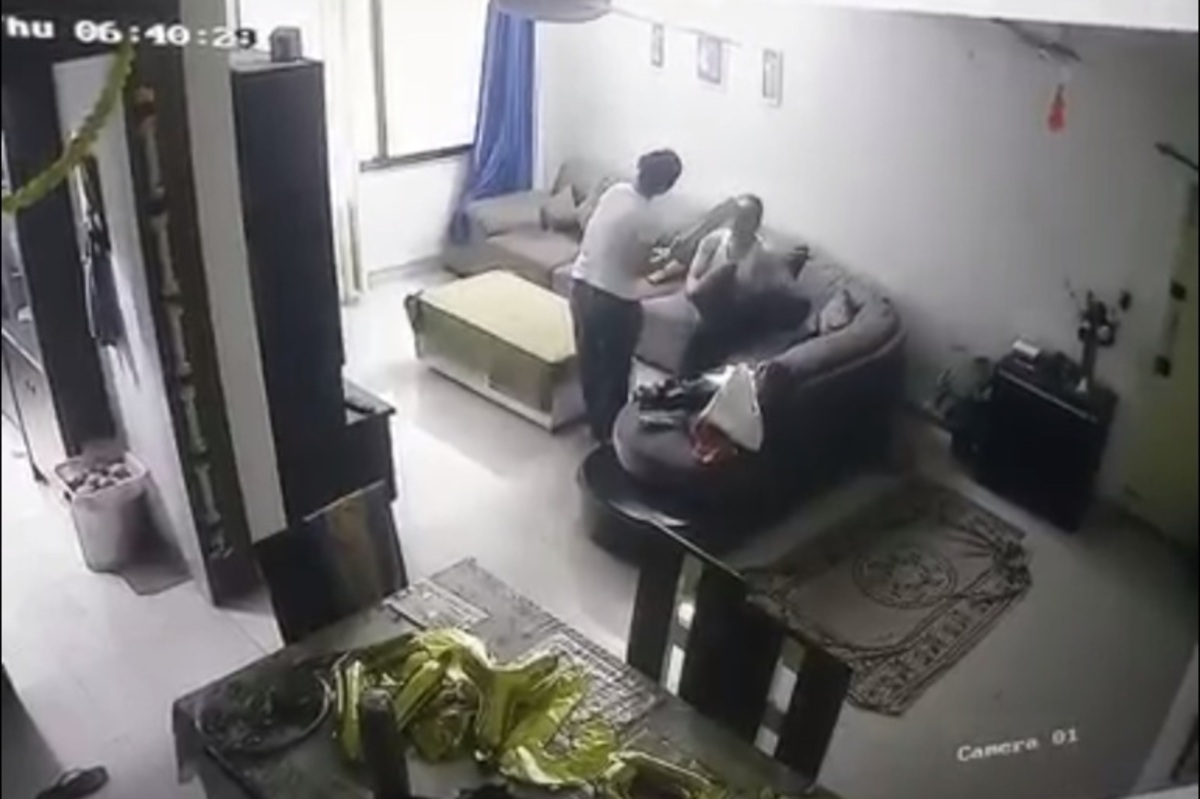 کتک خوردن مرد از زنش