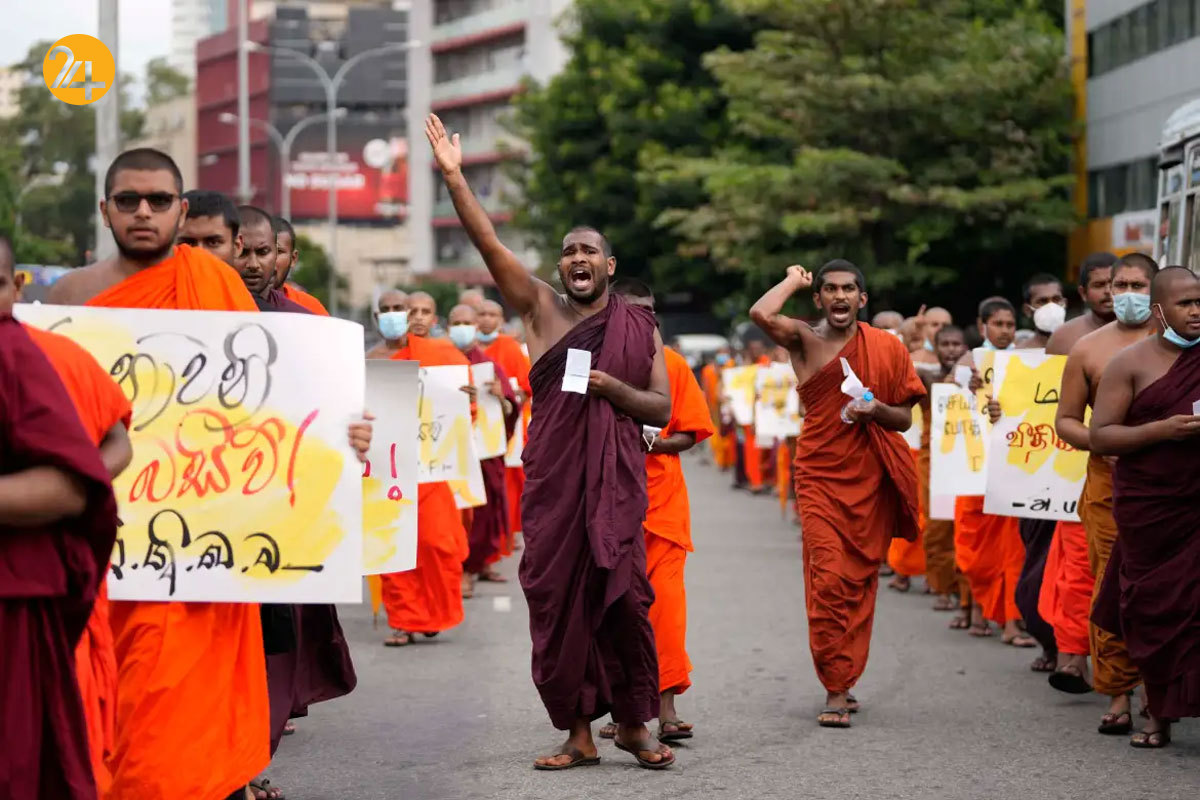 تظاهرات دانشجویان سریلانکا علیه بحران اقتصادی