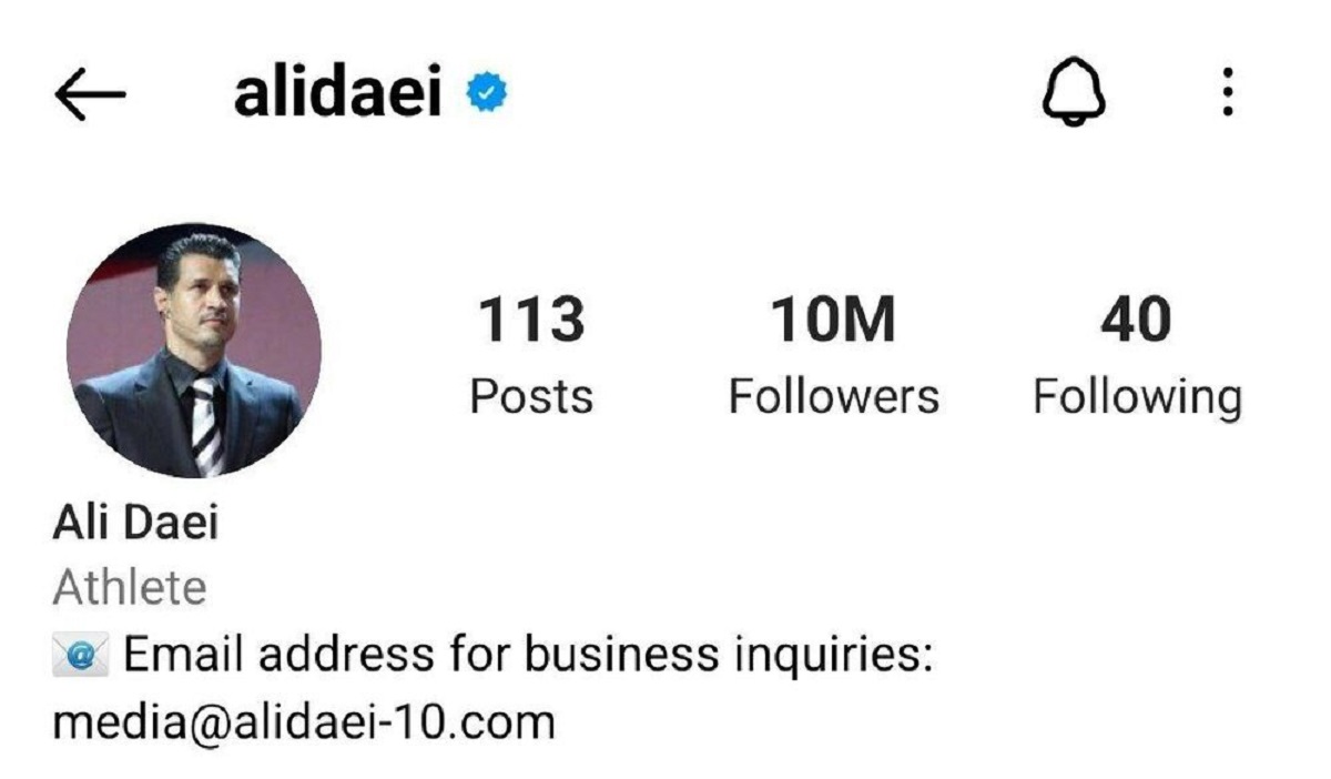 علی دایی در اینستاگرام ۱۰ میلیونی شد