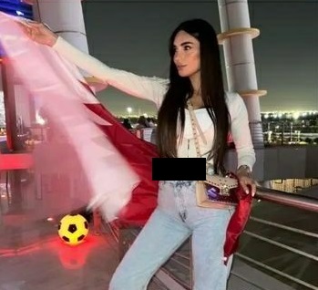 هواداران زن زیبای قطری