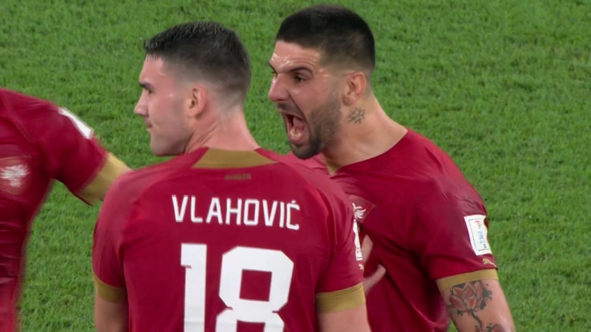 درگیری جنجالی بازیکنان سوئیس و صربستان +فیلم