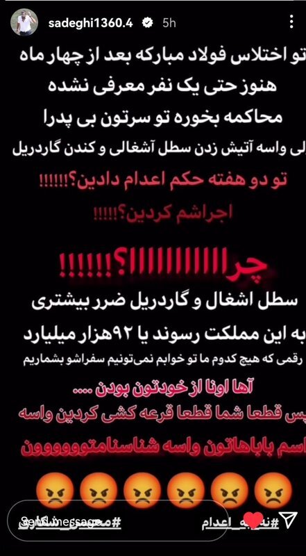 واکنش جنجالی امیرحسین صادقی به اعدام محسن شکاری