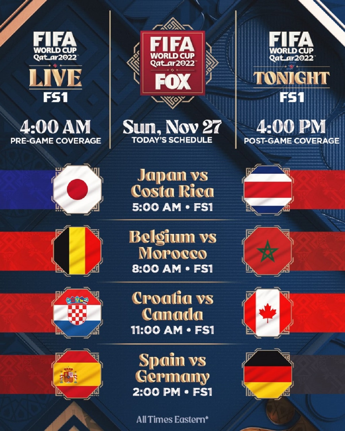 برنامه های امروز یکشنبه جام جهانی قطر برنامه های امروز یکشنبه جام جهانی قطر