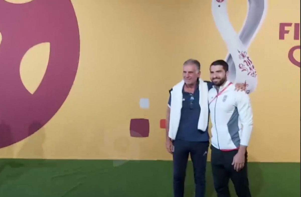 اولین عکس کی‌روش و انصاری فر پیش از کنفرانس خبری بازی ایران و آمریکا