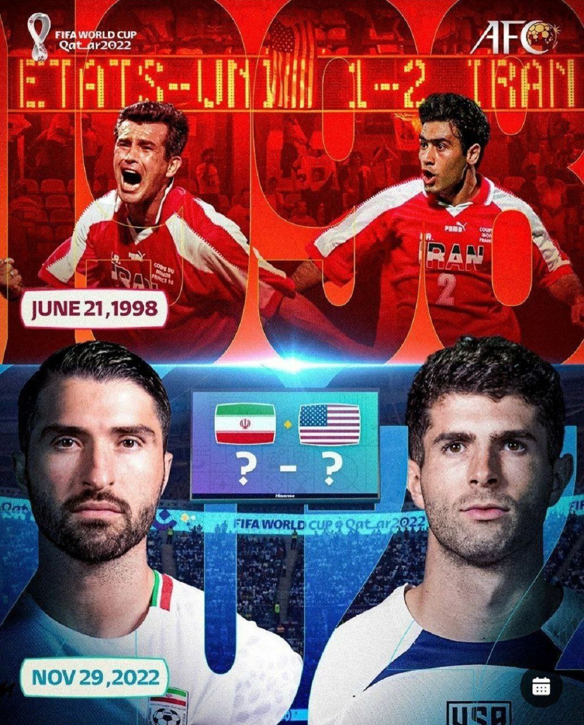 پوستر AFC برای بازی ایران و آمریکا