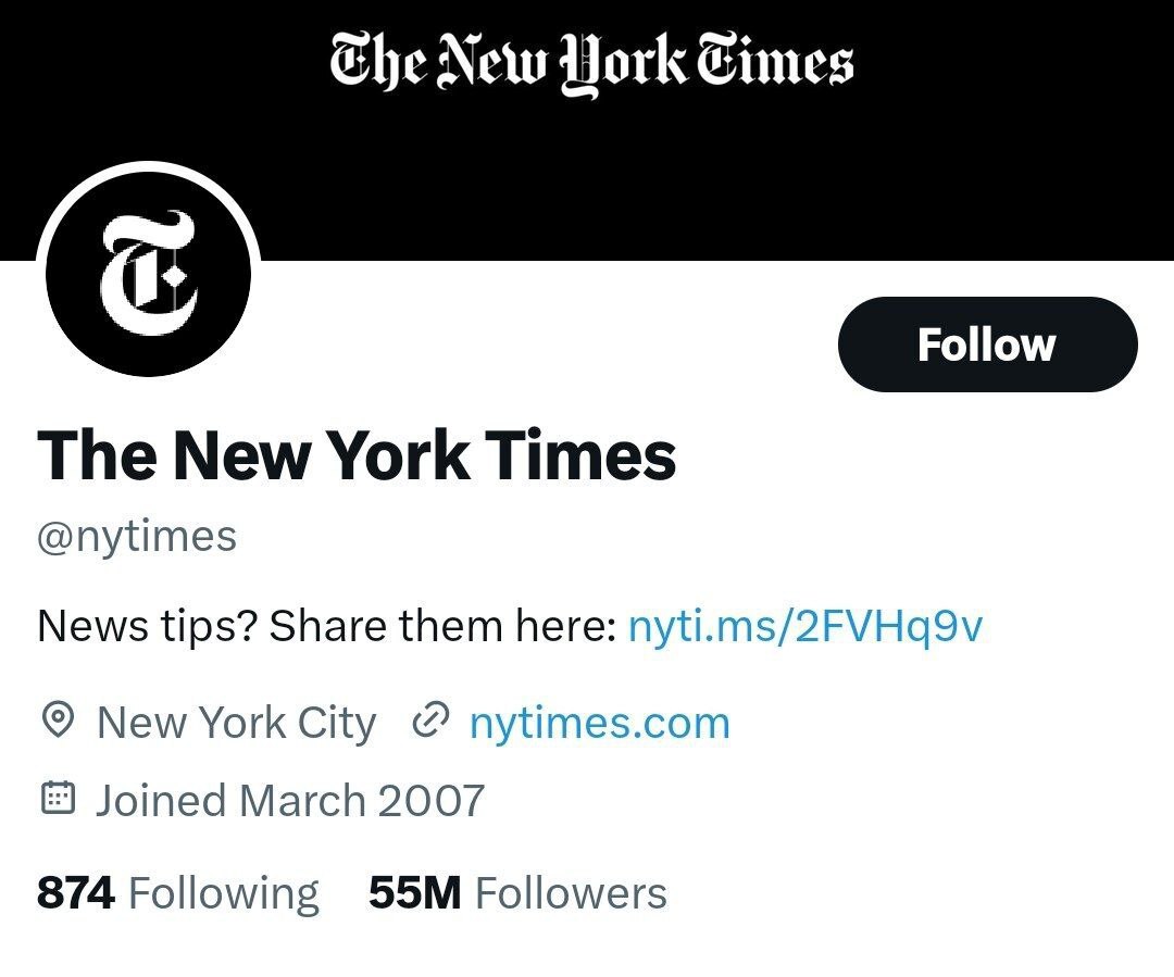 توئیتر تیک آبی حساب روزنامه نیویورک تایمز را حذف کرد