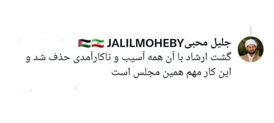 توئیت محبی درباره گشت ارشاد