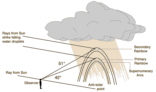 نقش قطرات آب در تشکیل رنگین کمان چیست؟
