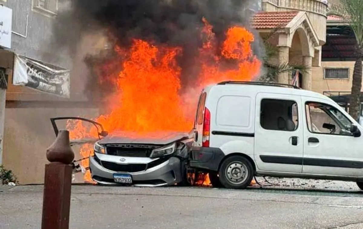هدف قرار دادن یک خودرو در جنوب لبنان توسط اسرائیل