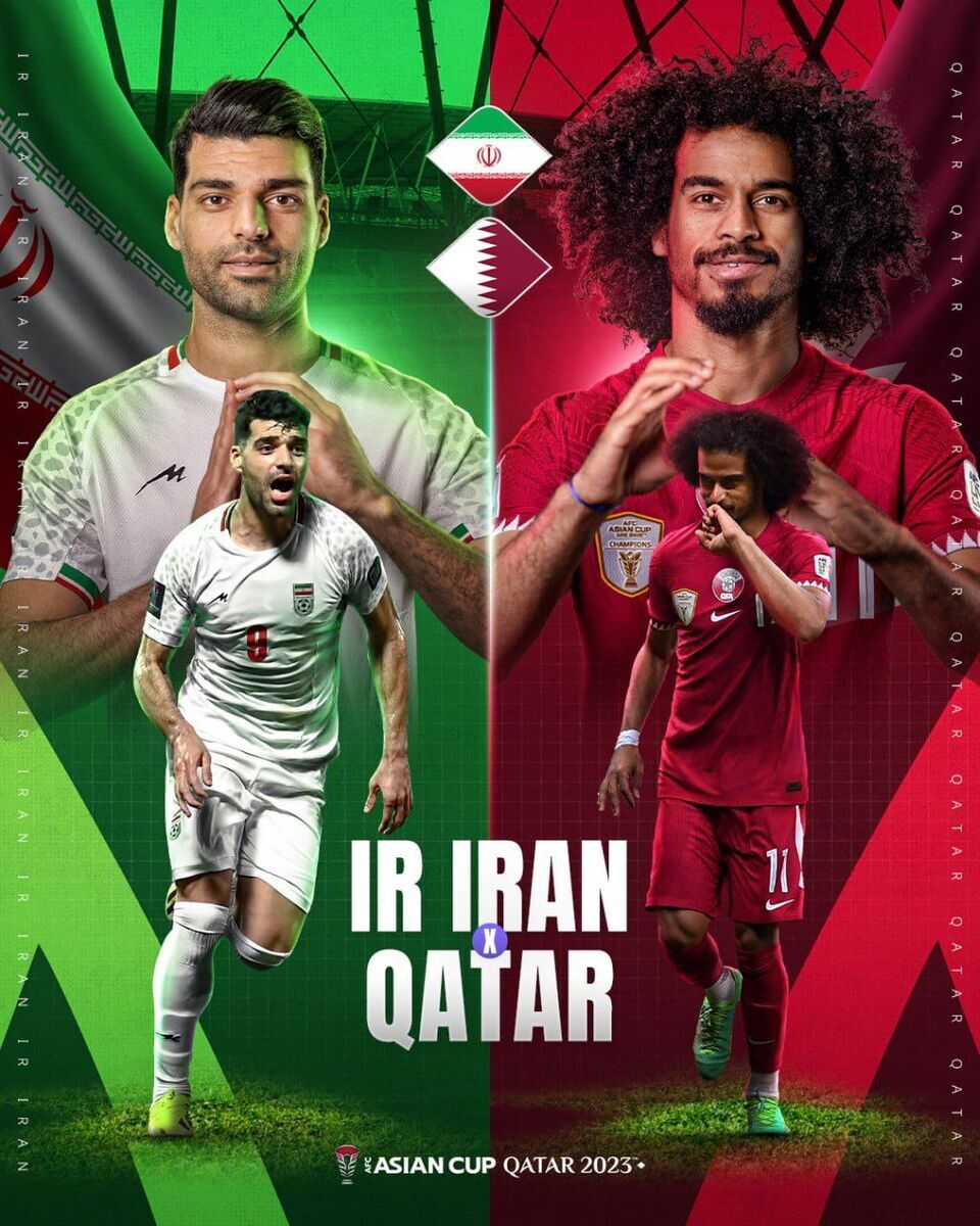 پوستر AFC برای بازی ایران - قطر
