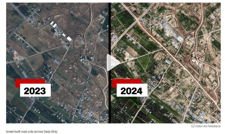 سی‌ان‌ان: اسرائیل با ساخت یک جاده باریکه غزه را تقسیم کرد