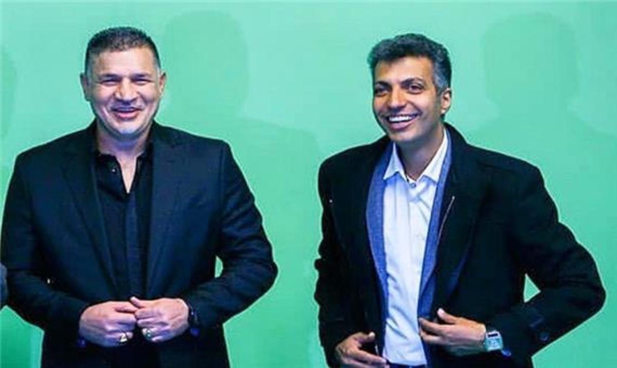 فیلم تقلید صدای فوتبالی‌ها مقابل کریم باقری؛ از علی دایی تا عادل فردوسی‌پور