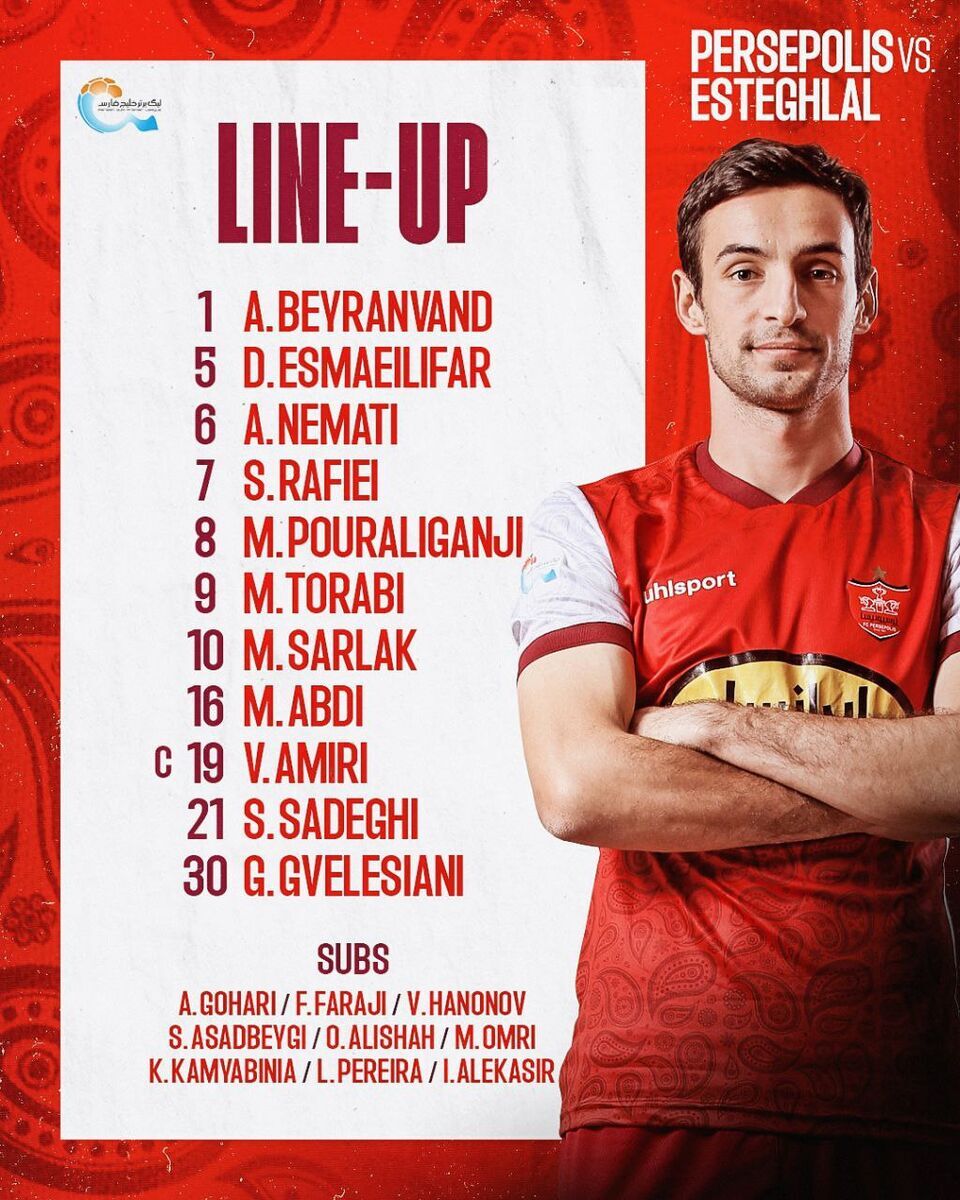 ترکیب پرسپولیس و استقلال در دربی ۱۰۰ مشخص شد