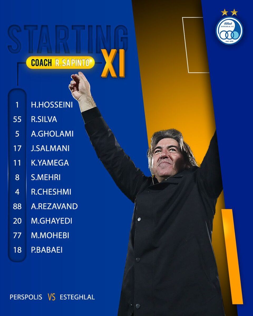 ترکیب پرسپولیس و استقلال در دربی ۱۰۰ مشخص شد