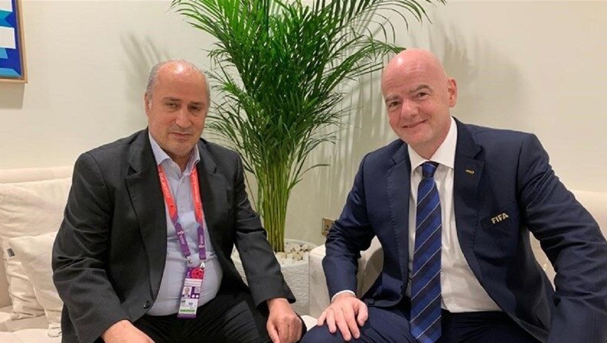 دیدار دوباره تاج با رئیس فدراسیون جهانی فوتبال دیدار دوباره تاج با رئیس فدراسیون جهانی فوتبال