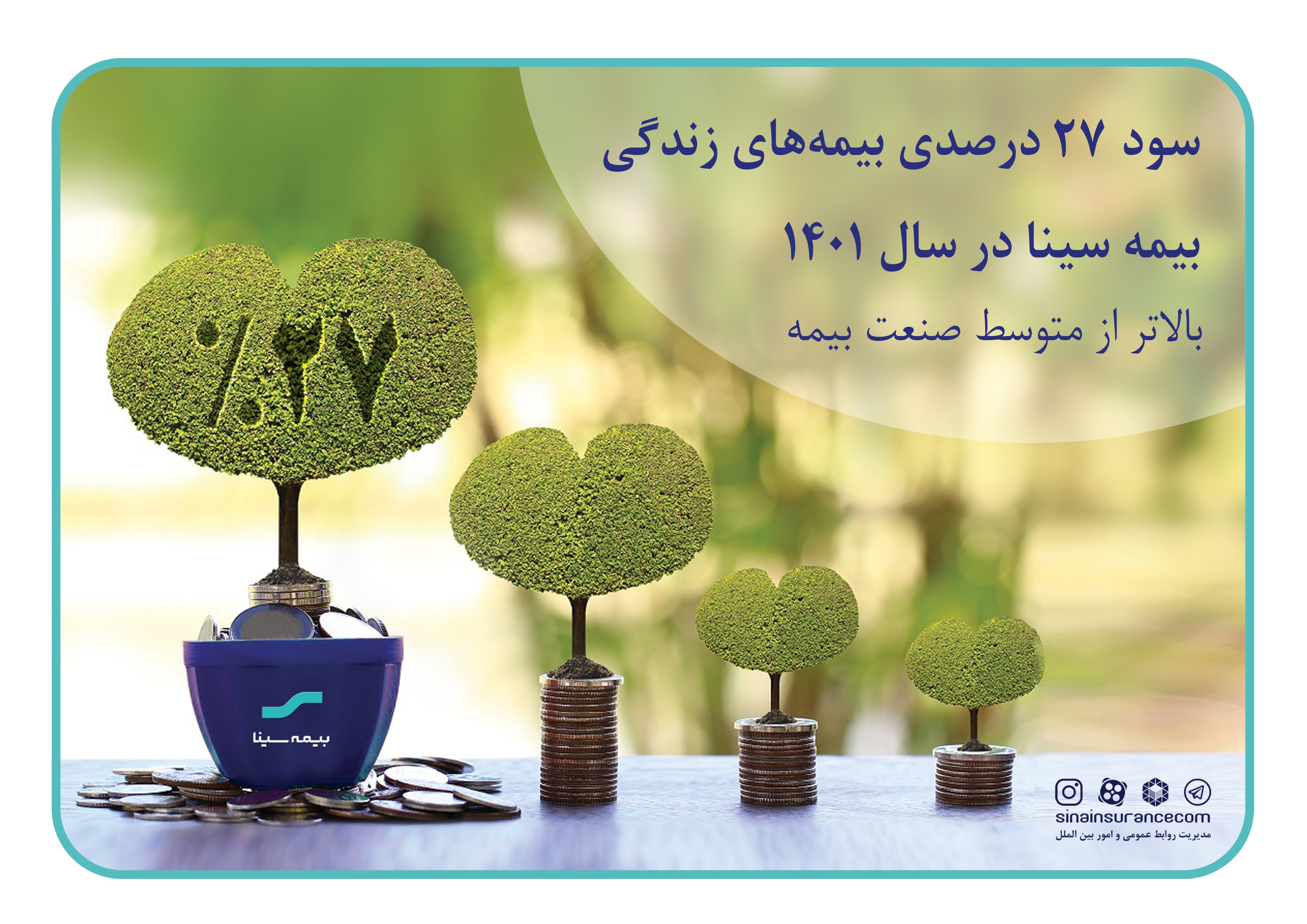 پرداخت سود ۲۷ درصدی مشارکت در منافع بیمههای عمر سینا پرداخت سود ۲۷ درصدی مشارکت در منافع بیمههای عمر سینا