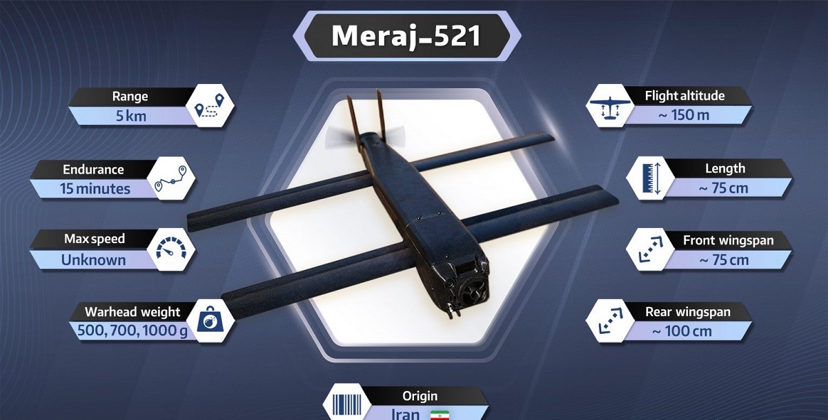 مشخصات فنی پهپاد معراج ۵۲۱