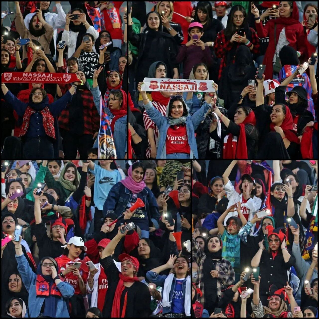 تصاویری زیبا از حضور بانوان در ورزشگاه آزادی