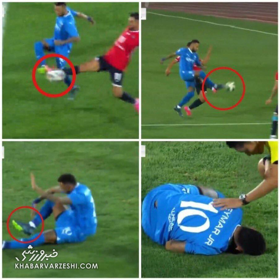 تکل بازیکن نساجی، نیمار را مصدوم کرد!