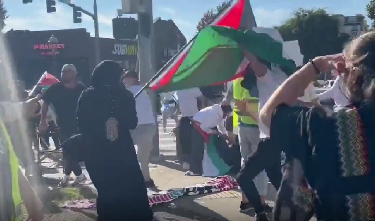 درگیری حامیان فلسطین و اسرائیل در واشنگتن!