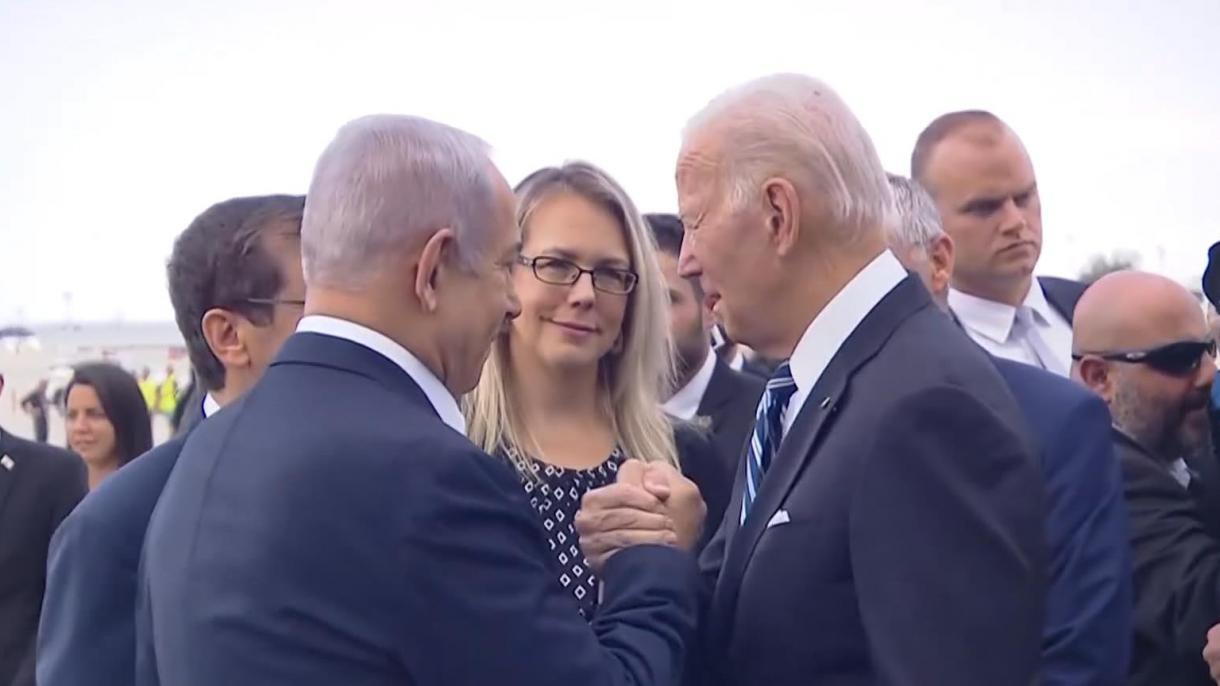 ویدئویی از استقبال نتانیاهو از جو بایدن