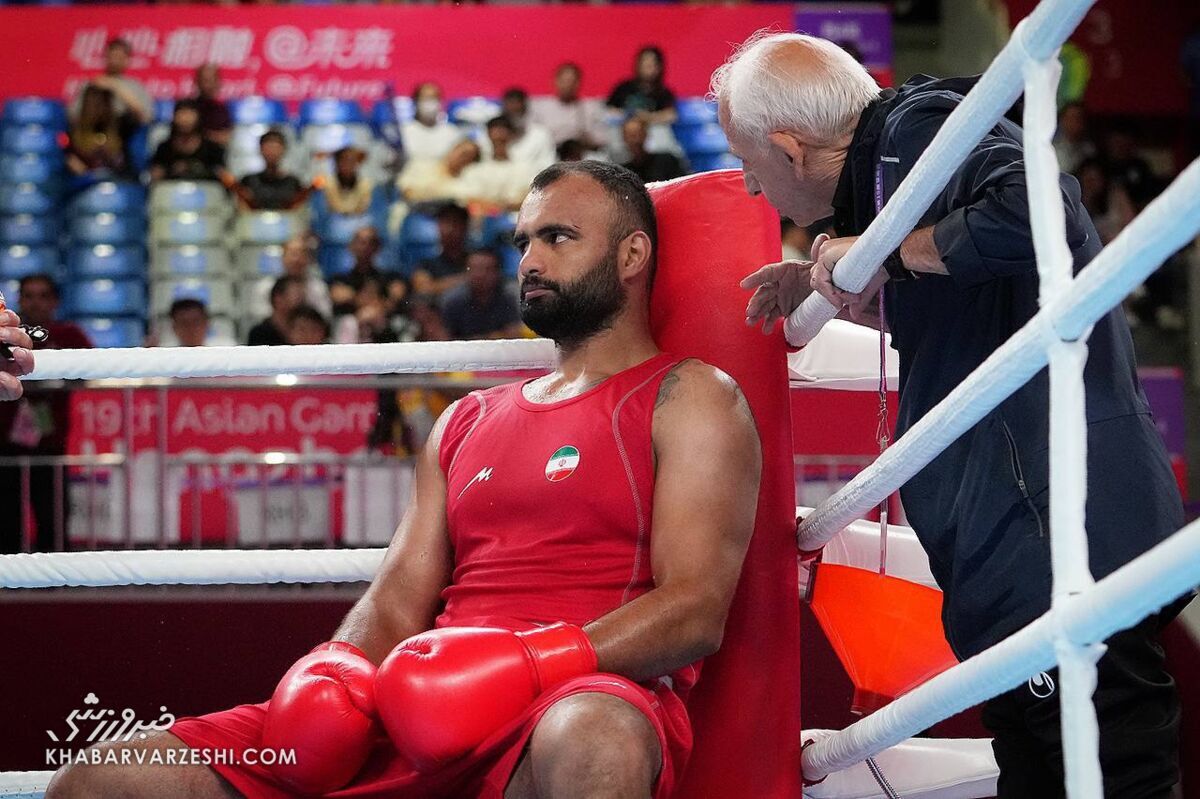 چهره باورنکردنی بوکسور ایرانی پس از ناکامی از حریف هندی