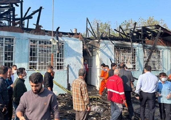 آتش سوزی کمپ ترک اعتیاد لنگرود آتش سوزی کمپ ترک اعتیاد لنگرود