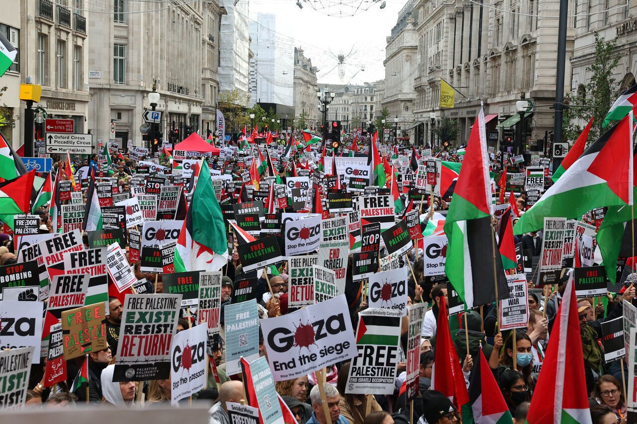 تظاهرات بی سابقه مردم انگلیس علیه اسرائیل