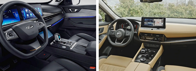 مقایسه نیسان ایکس تریل وارداتی و تیگو ۸ پرو مکس مقایسه نیسان ایکس تریل وارداتی و تیگو ۸ پرو مکس