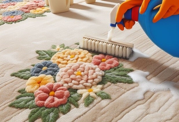 نحوه تمیز و براق کردن فرش هایی با زمینه کرم و سفید نحوه تمیز و براق کردن فرش هایی با زمینه کرم و سفید