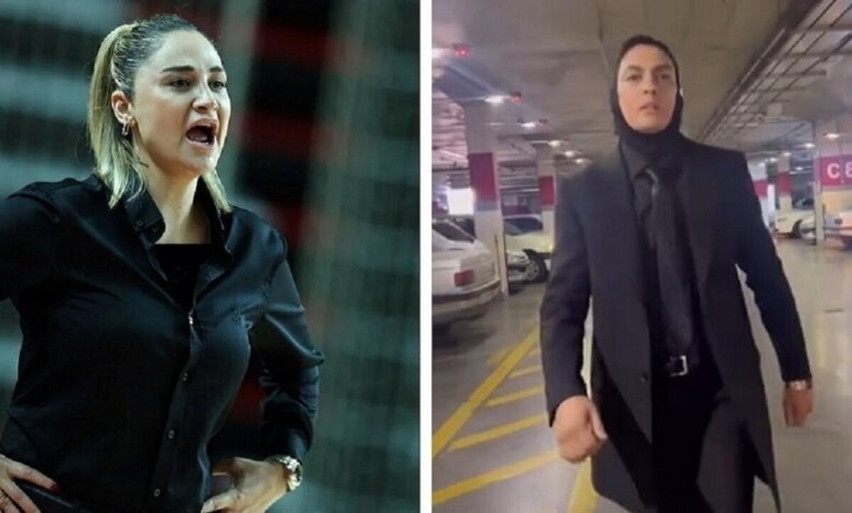 مشت و لگد شهربانو منصوریان به کیسه بوکس با کت‌شلوار!