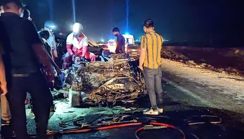 صحنه تصادف در کرمان