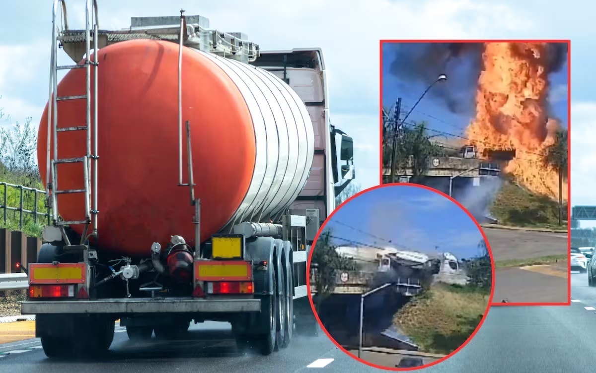 ببینید| نجات معجزه‌آسای راننده کامیون از یک انفجار بزرگ