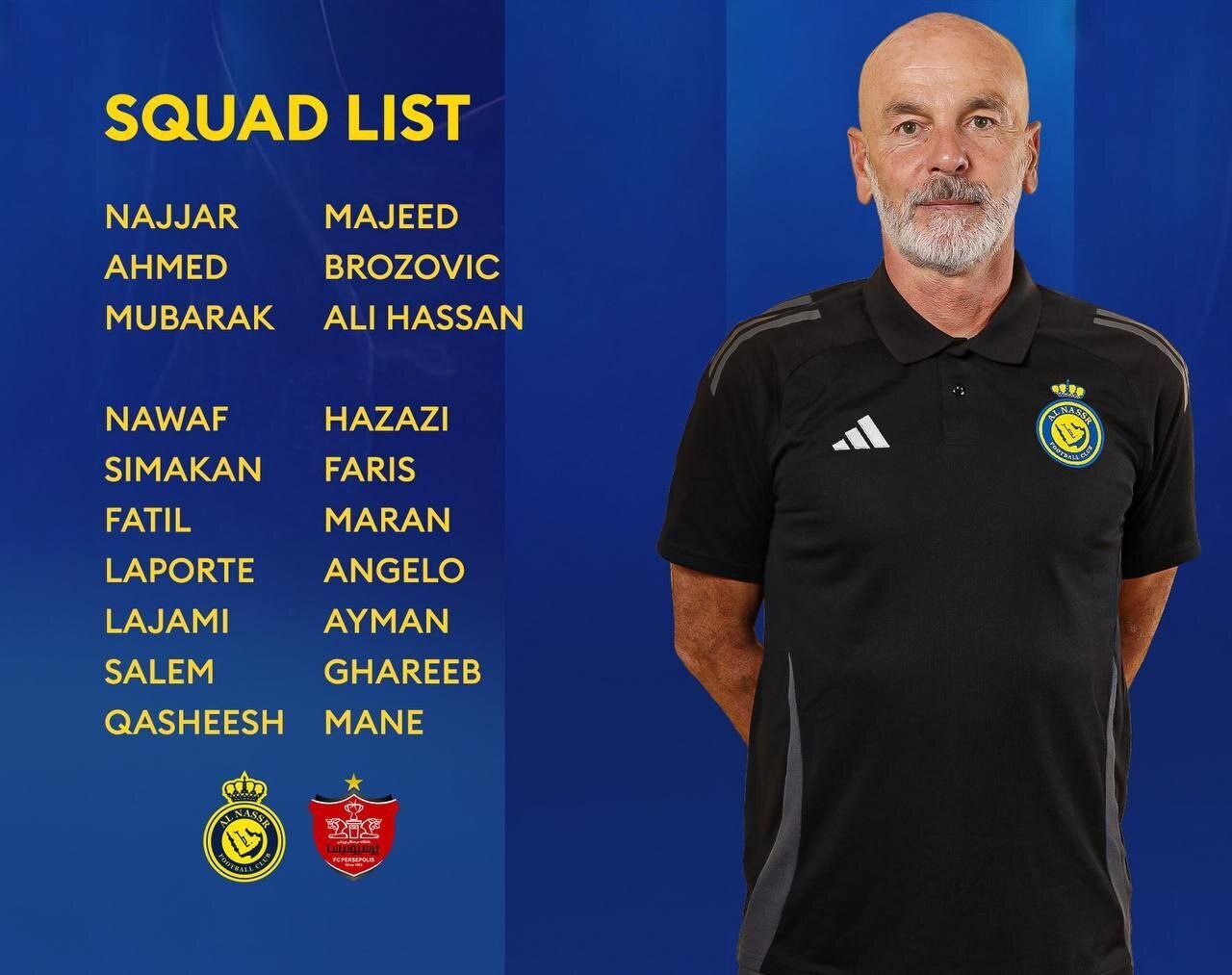 اسامی بازیکنان النصر برای دیدار با پرسپولیس اسامی بازیکنان النصر برای دیدار با پرسپولیس