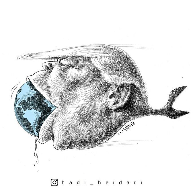 کارتون هادی حیدری در واکنش به مجادله ترامپ و زلنسکی