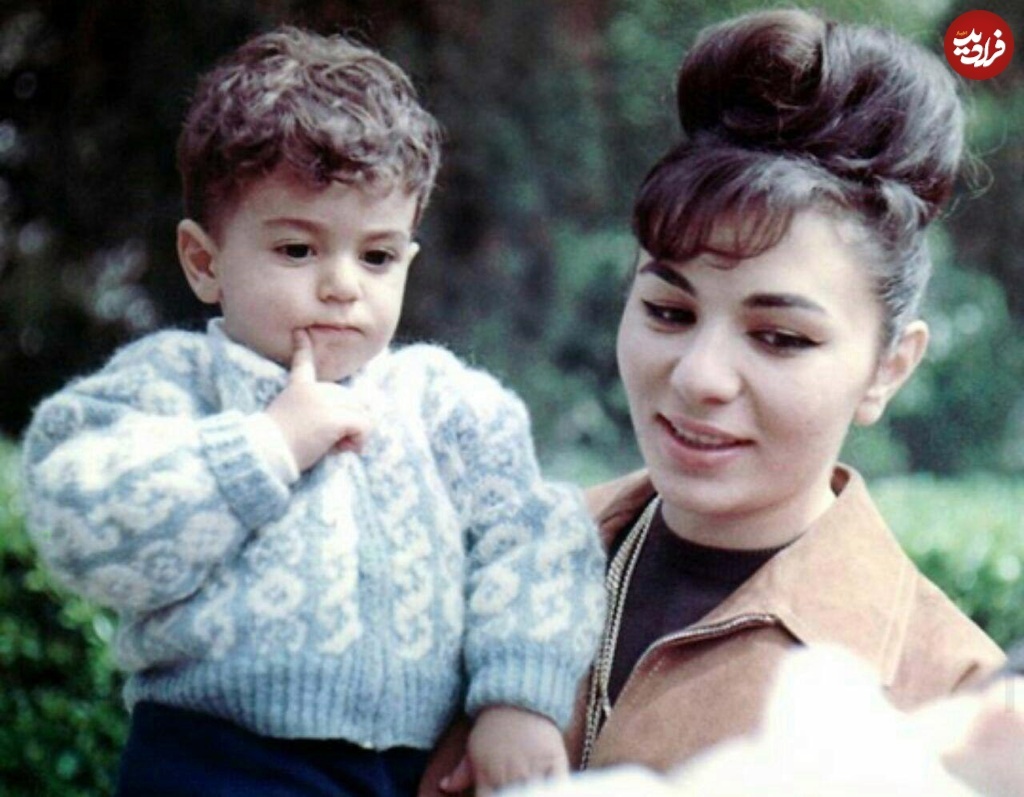 تصویر دیده نشده از «فرح و فرزند ۲ ساله اش» در سال ۱۳۴۱