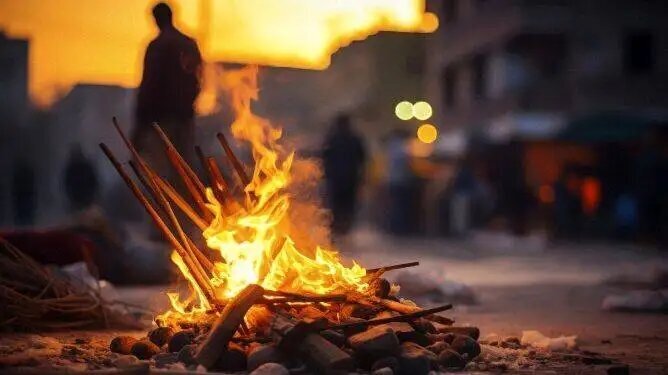 ببینید| صحنه های آخر الزمانی از چهارشنبه سوری بانه