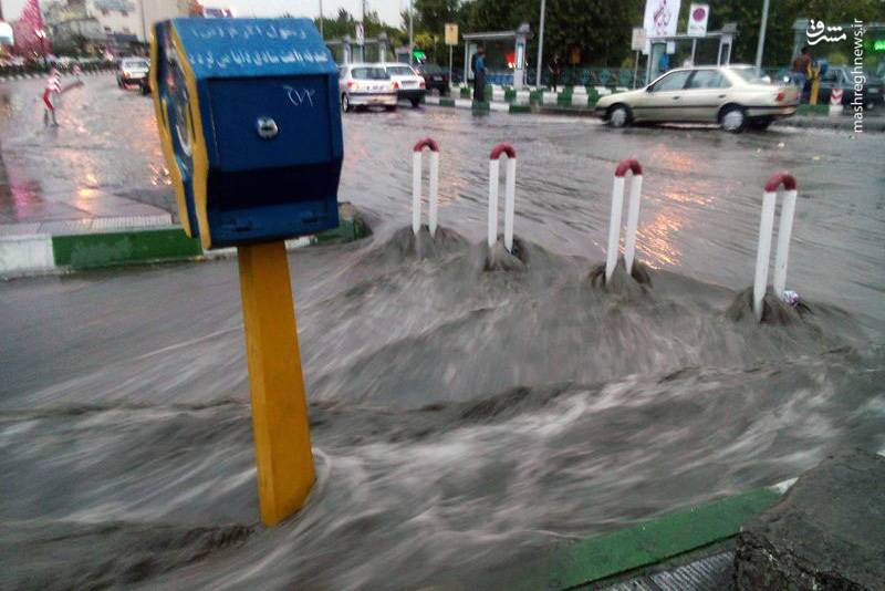 ببینید| وضعیت عجیب تهران پس از بارش شدید باران