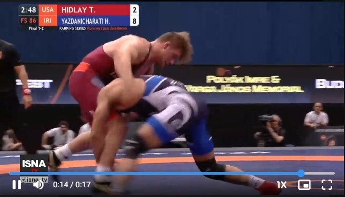 مدال طلای حسن یزدانی در مسابقات کشتی آزاد مجارستان + فیلم