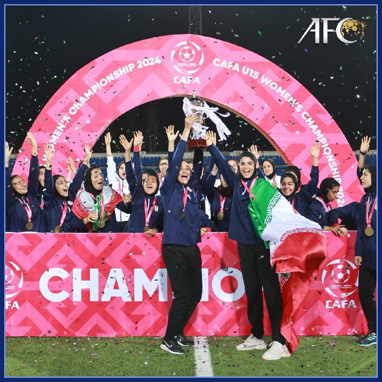 قهرمانی دختران زیر ۱۵ سال ایران در کافا