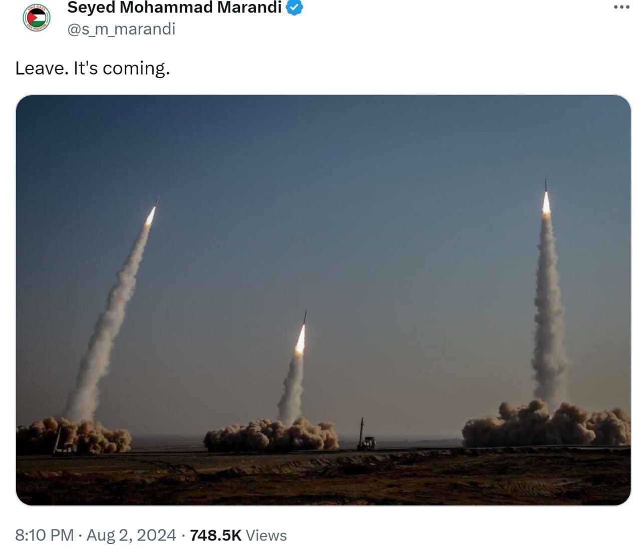 توییت مهم مشاور وزارت خارجه؛ اسرائیل را ترک کنید توییت مهم مشاور وزارت خارجه؛ اسرائیل را ترک کنید