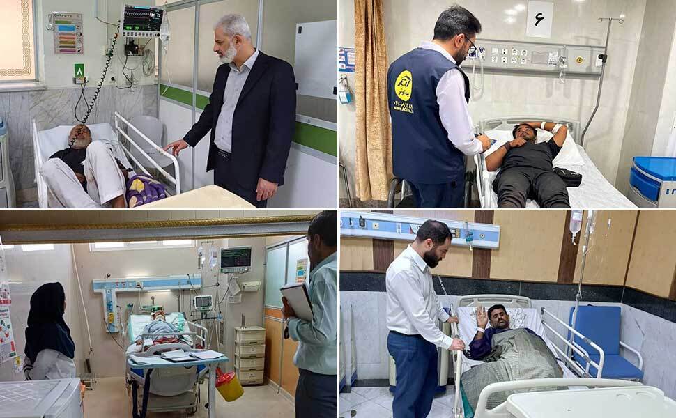 انتقال جانباختگان و مصدومان حادثه اتوبوس زائران پاکستانی انتقال جانباختگان و مصدومان حادثه اتوبوس زائران پاکستانی