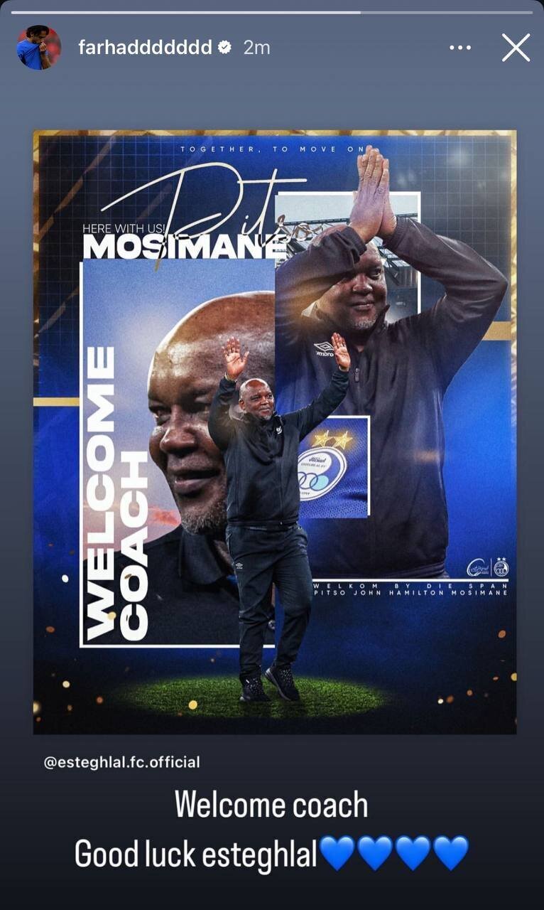 استوری فرهاد مجیدی برای سرمربی جدید استقلال